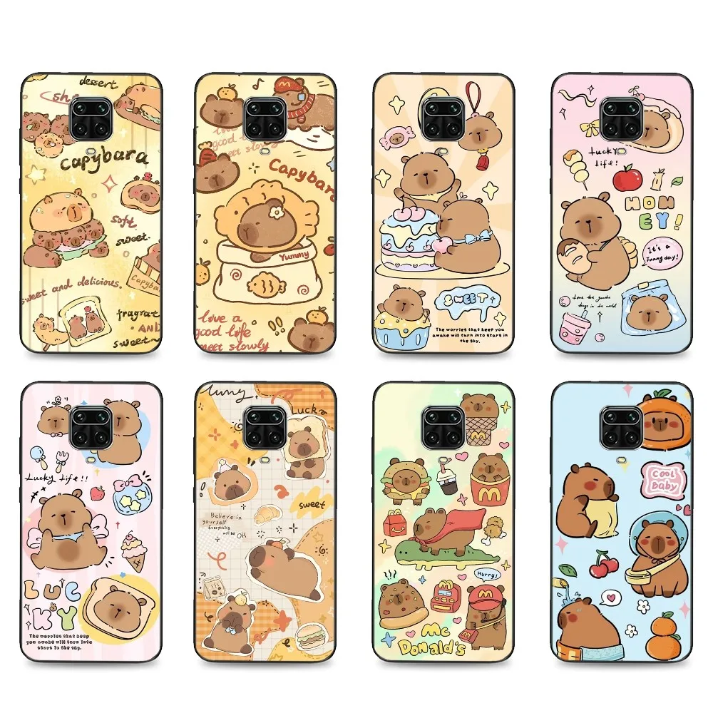 Cartoon Capybara Phone Case For Xiaomi Mi 5X 8 9 10 11 12 Lite Pro 10T PocoX3pro PocoM3 Note