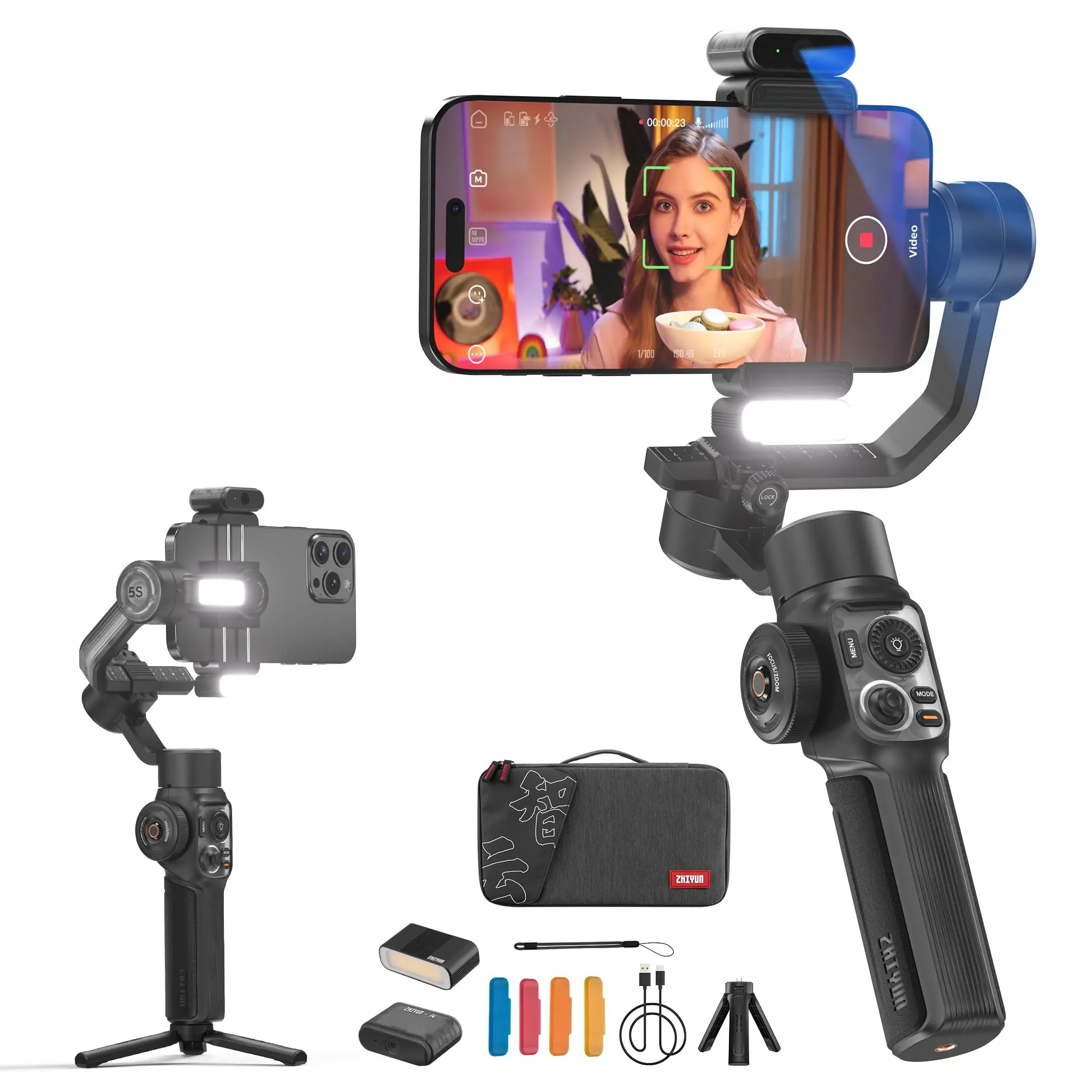 ZHIYUN Smooth 5S AI Pro стабилизатор подвеса для смартфона 3-осевой подвес телефона с Tracker