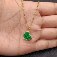 new fashion temperament turquoise ladies necklace emerald clavicle chain female bead chain star pendant niche design ins jewelry