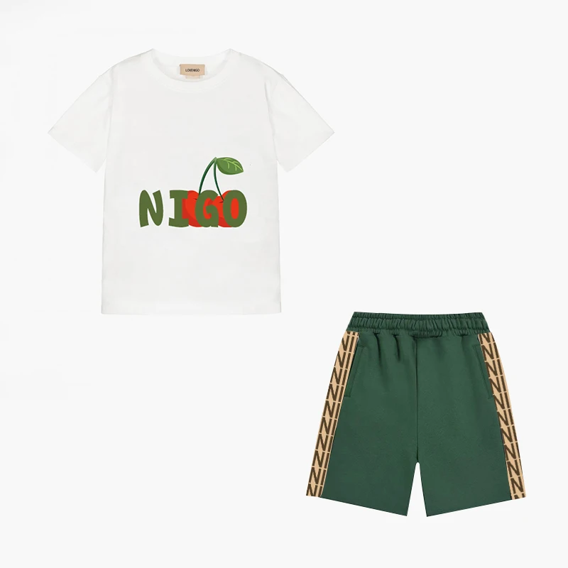 

NIGO Children's Summer Letter Print T-Shirt Shorts Suit #nigo34982