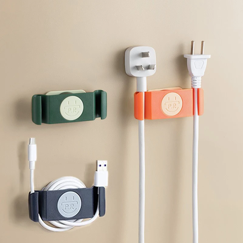 

4Pcs Cable Cord Winder Power Plug Hook Data Line Storage Socket Self-Adhesive Wall Hanging Winder Stand Holder Cord Protector