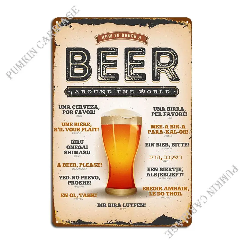

How To Order A Beer Metal Signs Garage Painting Pub Wall Mural Tin Sign Poster