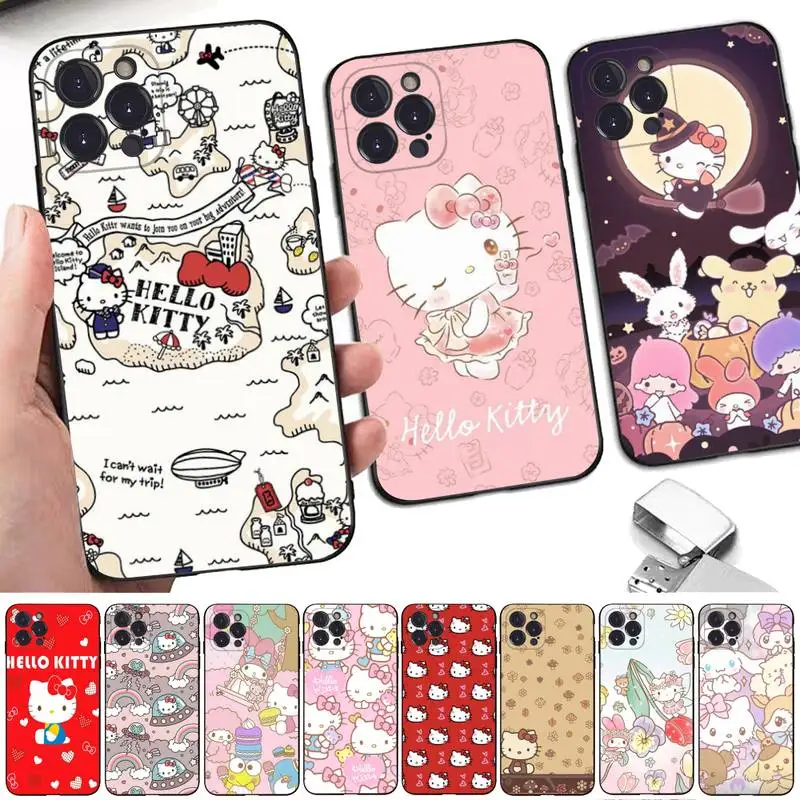 

Bandai HELLO KITTY Phone Case for iPhone 11 12 13 mini pro XS MAX 8 7 6 6S Plus X 5S SE 2020 XR cover