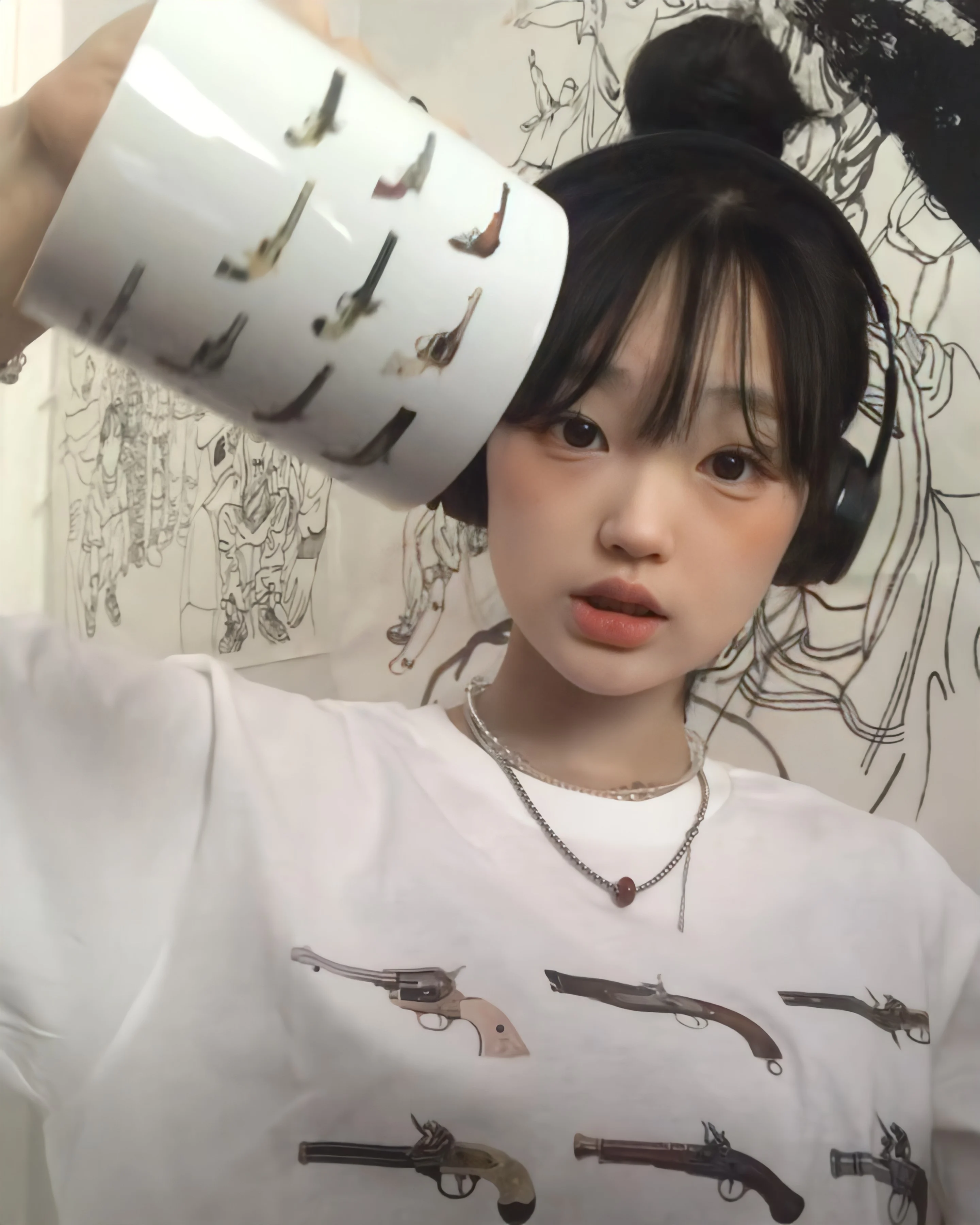 Женская джинсовая футболка с коротким рукавом свободного покроя |