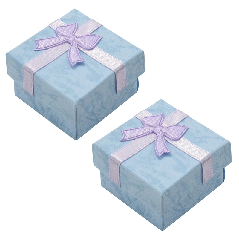 

48 шт. кольцо серьги ювелирные изделия Подарочная коробка бант квадратный чехол фиолетовый