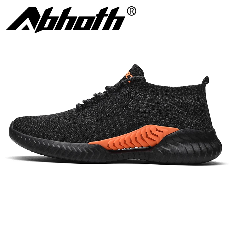 

Abhoth Men's High Elastic Knitted Casual Shoes Lightweight Breathable Male Sneakers Outdoor Cushioning Anti-skid Sports Shoes