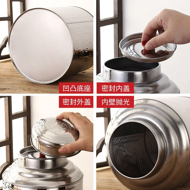 [пустая банка из нержавеющей стали] с двойной крышкой толстая портативная