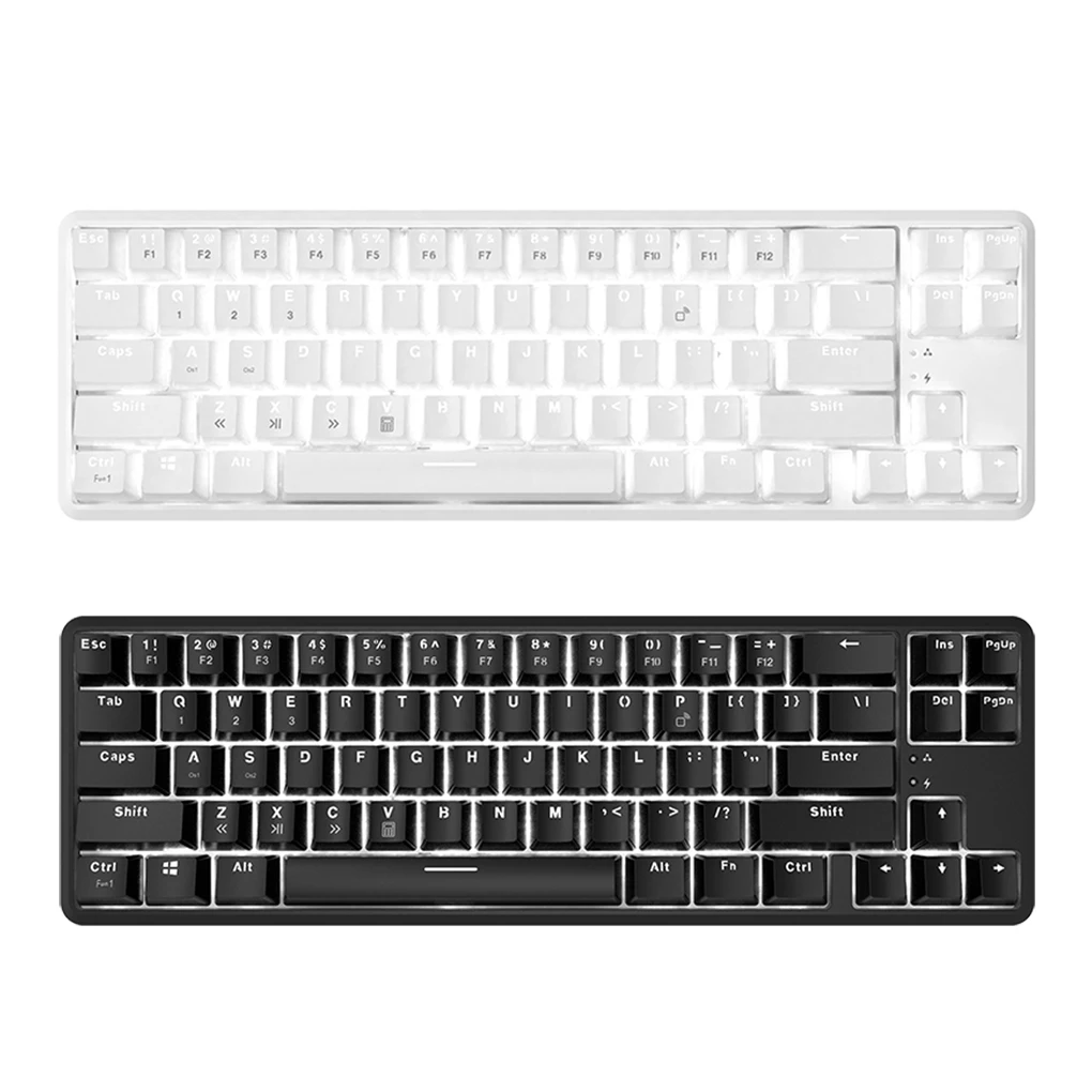 

Ajazz K680T Bluetooth-compatible Mechanical Keyboard Wireless Portable Keypad Tablets Desktops Black Black Switch