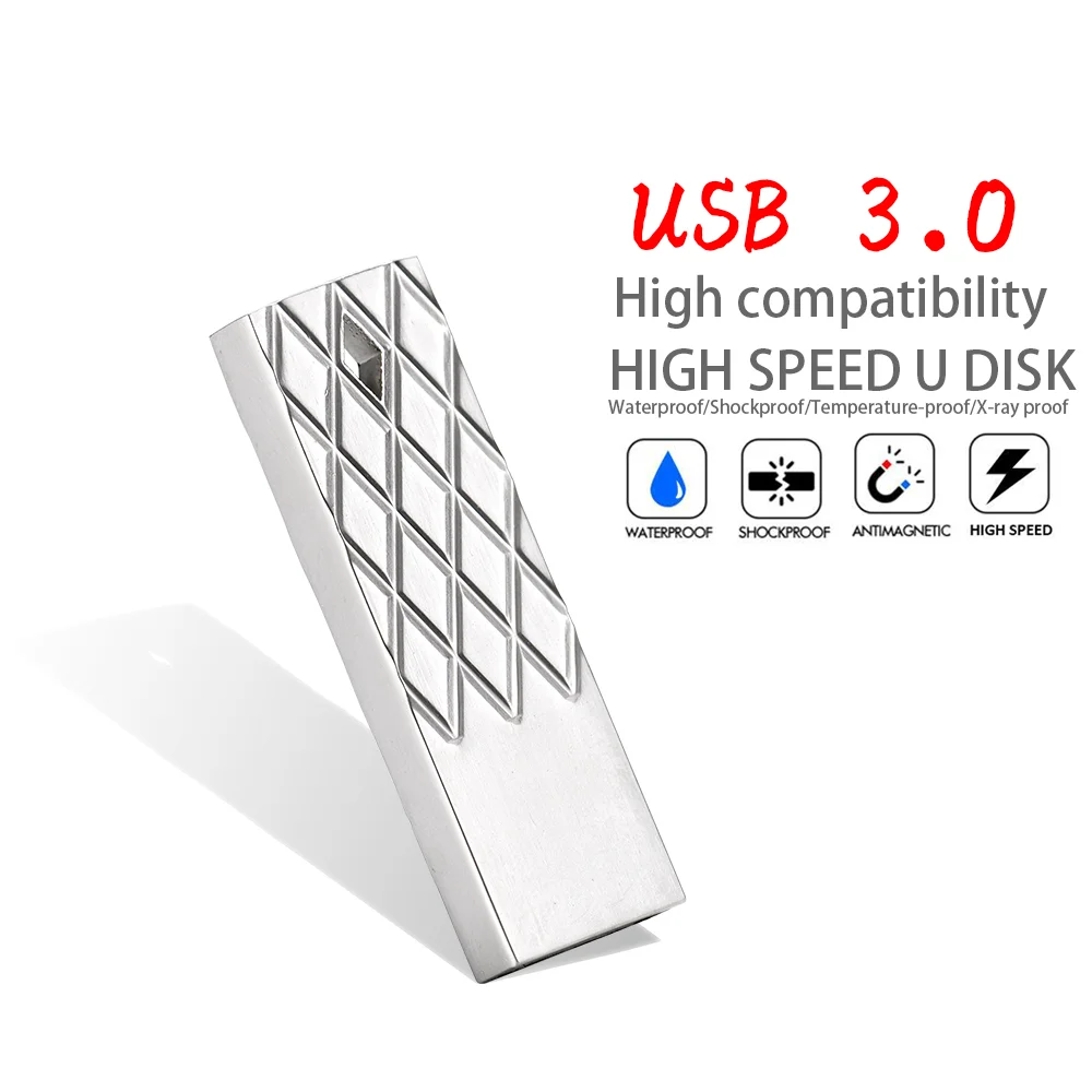

New Metal USB 3.0 64GB Flash Drive 100% True Capacity Waterproof Custom LOGO 32GB Mini USB Stick 16GB Business Gift USB Drive