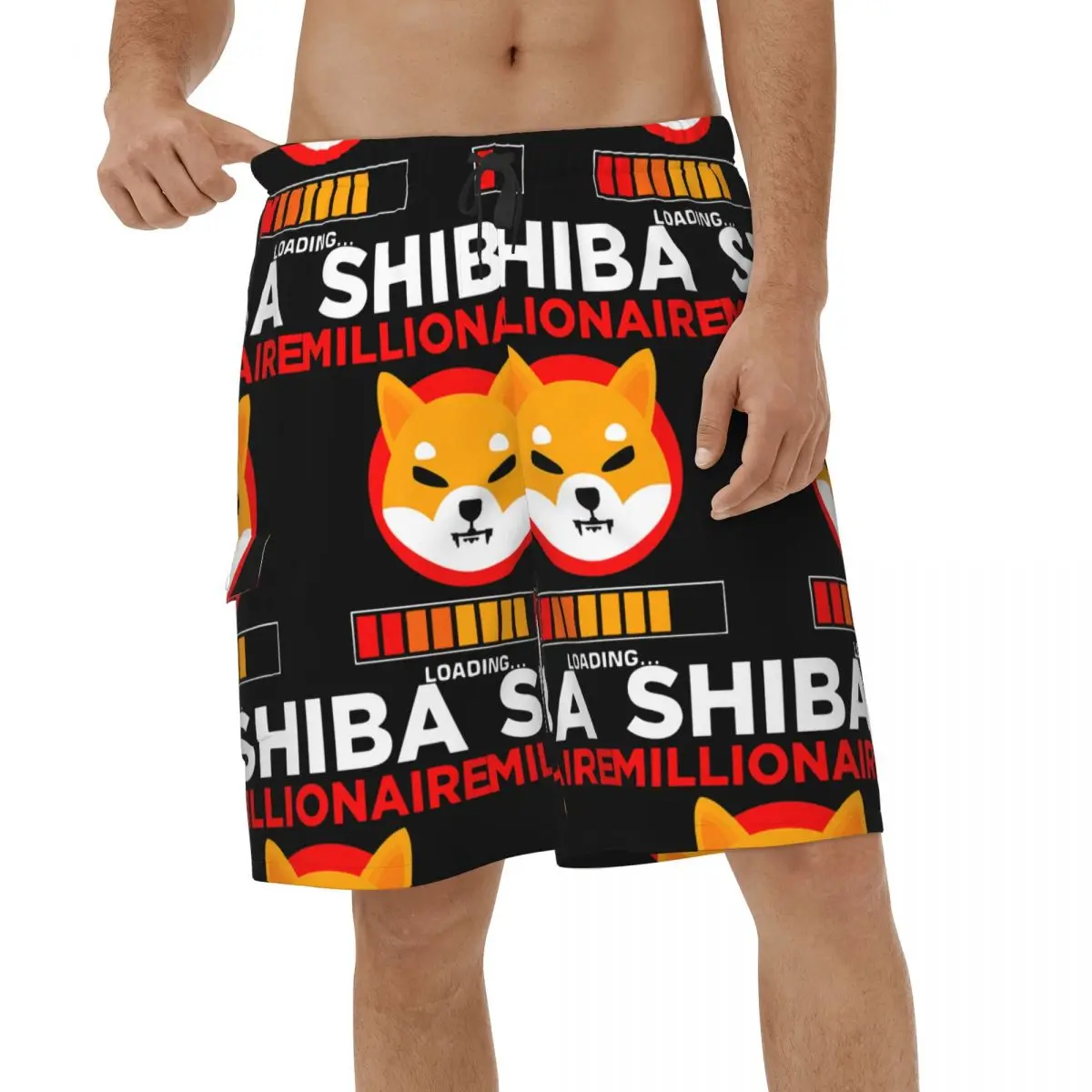 

New Shorts Shiba Inu Coin Token Shib Army HODL Crypto Quick Dry Mens Beachwear SHIB Millionaire Loading Male Swimwear
