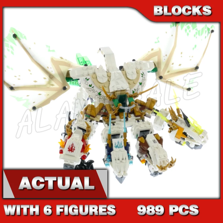 

989pcs Shinobi Legacy The Ultra Dragon 4 Heads Unfolding Wings Serpentine Snakes 11164 Building Block Sets Compatible With Model