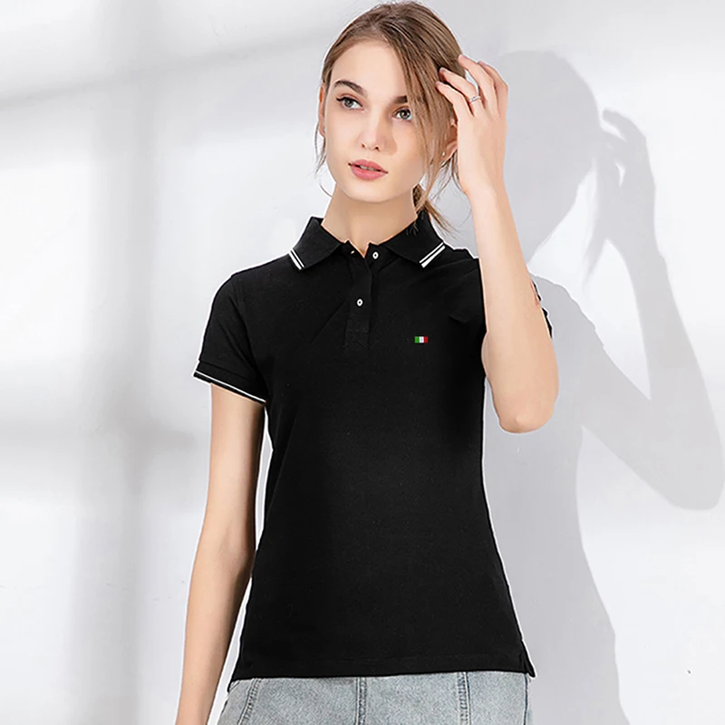 

Summer Lapel Women's 100% Cotton Short Sleeve Shirt Polo Shirt Solid Slim Fit Casual Shirt Logo T Shirt Top Tennis Sweatshirt