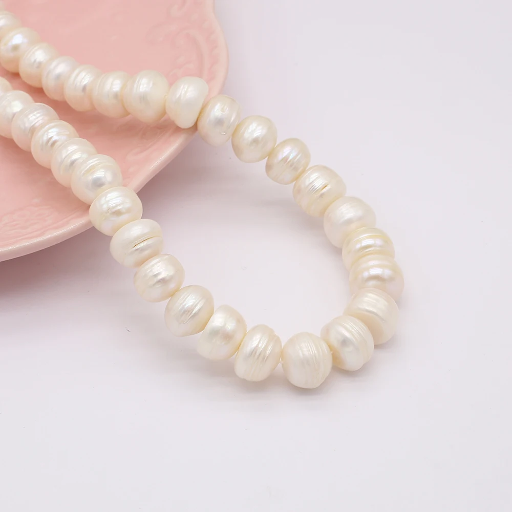 13-14mm Natural Freshwater Pearl Beads White Round Large Loose Perles For DIY Craft Bracelet Necklace Accessory Jewelry Making