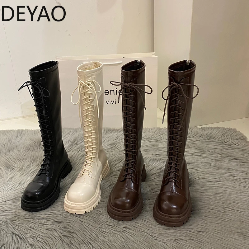 

Slim Thigh High Boots Fashion Women Knight Knee-High Boots Leather 2022 Women's Shoes Winter Long Boots Woman