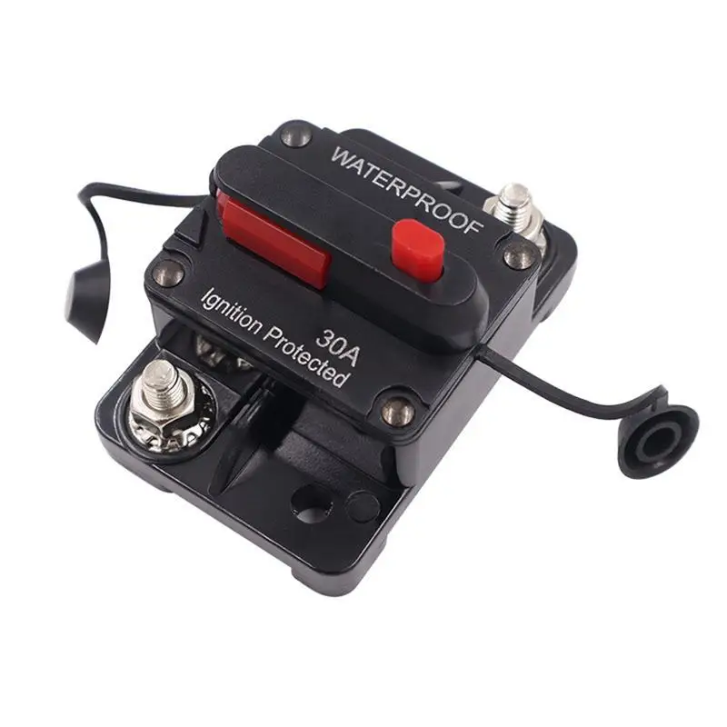 

30A 40A 50A 60A 70A 80A Circuit Breaker Fuse Inverter With Manual Reset Button Switch 12V-48VDC Waterproof