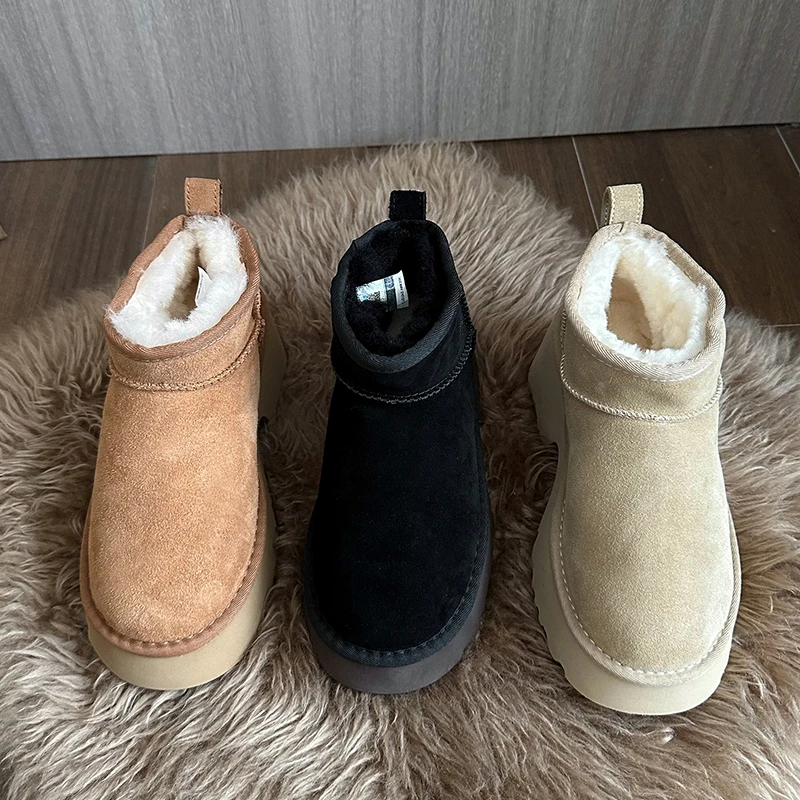 Зимние женские ботинки на толстом каблуке