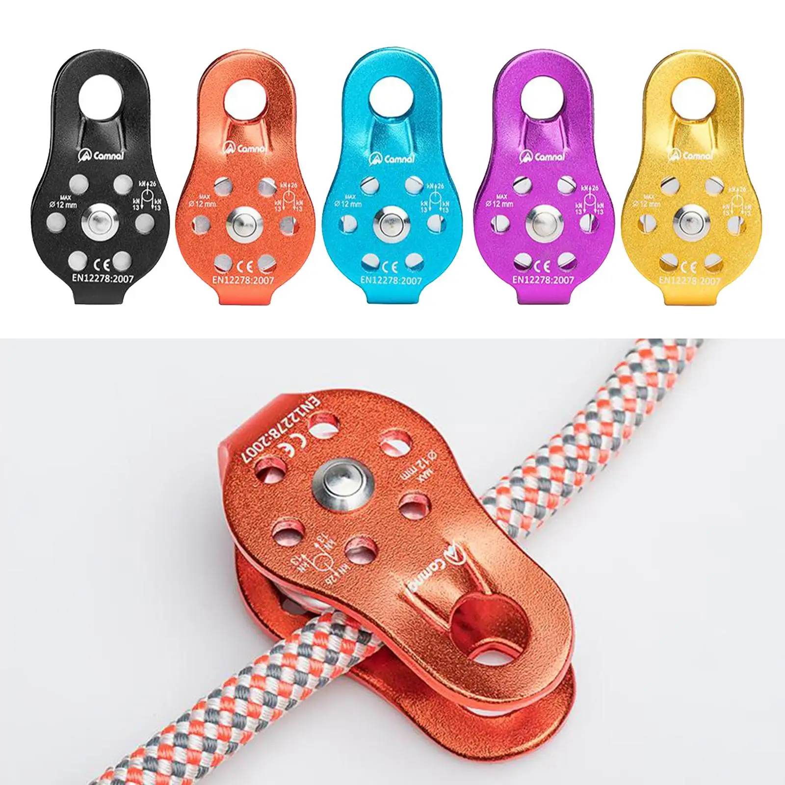 

26KN Climbing Pulley Ball Bearing Arborist Rigging Rope Accessory