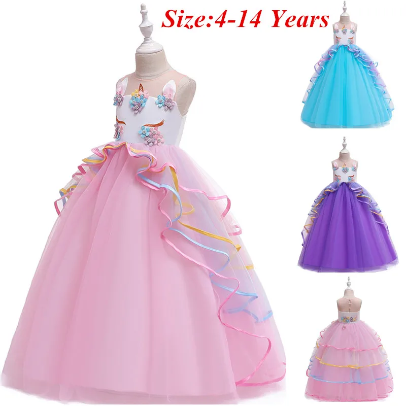 

NEW Unicorn Prom Dresses Christmas for Cosplay Costumes Princess Unicornio Party Dress Flower Girl Dresses for Weddings