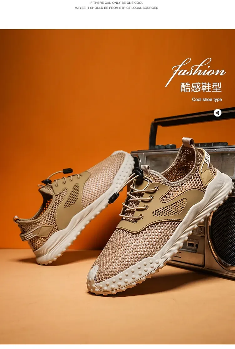 

Men's Summer Mesh Casual Sports Shoes Non Slip Comfortable Breathable Mountineering Shoes Cross-Country Shoes Upstream Shoes