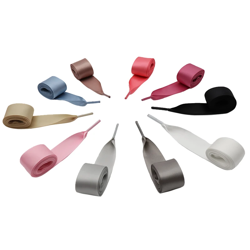 

Coolstring 22MM Shoe Decoration Wide Ribbon Silky&Supple Shoelaces With Plastic Tip Women Boots Promotional Gift Items To Girls