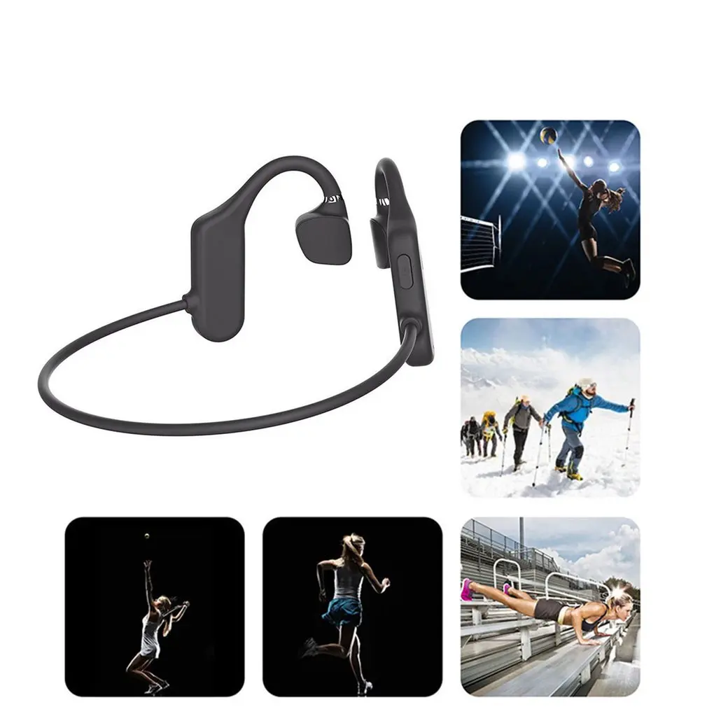 

Bone Conduction Headphones Wireless Waterproof Comfortable Wear Ear Hook Light Weight Not In-ear Sports Earphones