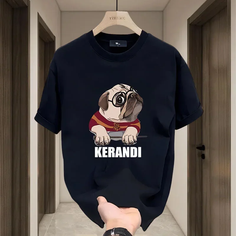 Футболка мужская с принтом милой собаки Пляжная дышащая забавная одежда