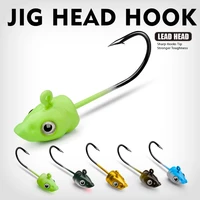 5pcs 3 5g 5g 7g fishing hooks jig head hook for soft bait worm barbed 3d eyes spinner jigging head pike bass fishing tackle