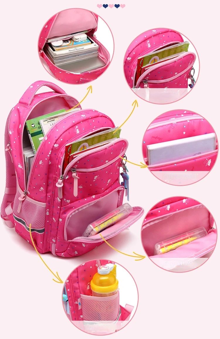 Primary School Students Backpacks Light Flip Children Large Capacity Lovely Waterproof Backpack for Girl Boy