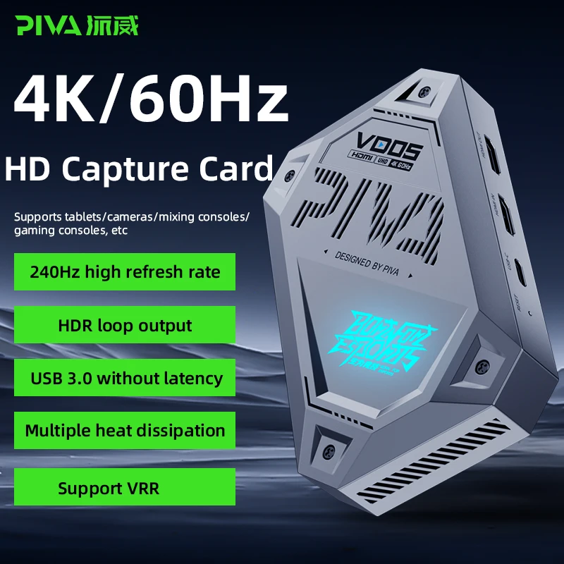 Piva 4K 60 Гц USB 3.0 к HDMI видео аудио карта захвата игр для OBS прямой трансляции