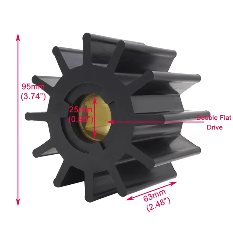 Необработанный водяной насос гибкая крыльчатка для JMP 8101-01 DJ 087-1201 двойная плоская