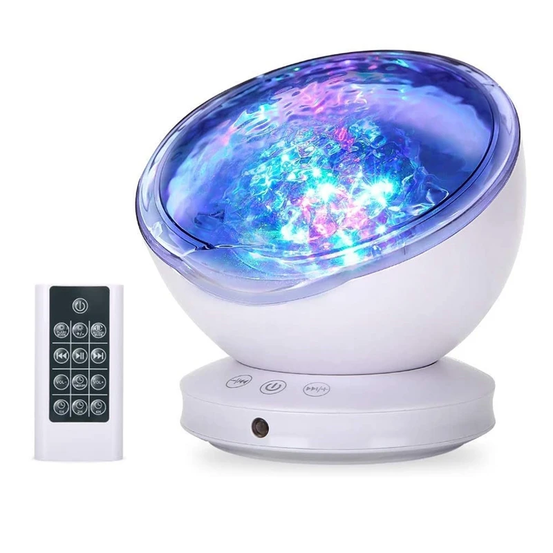 

Ocean Wave Projector Night Light Lamp, 8Color Ocean Night Light With Adjustable Lightness Remote Control Timer