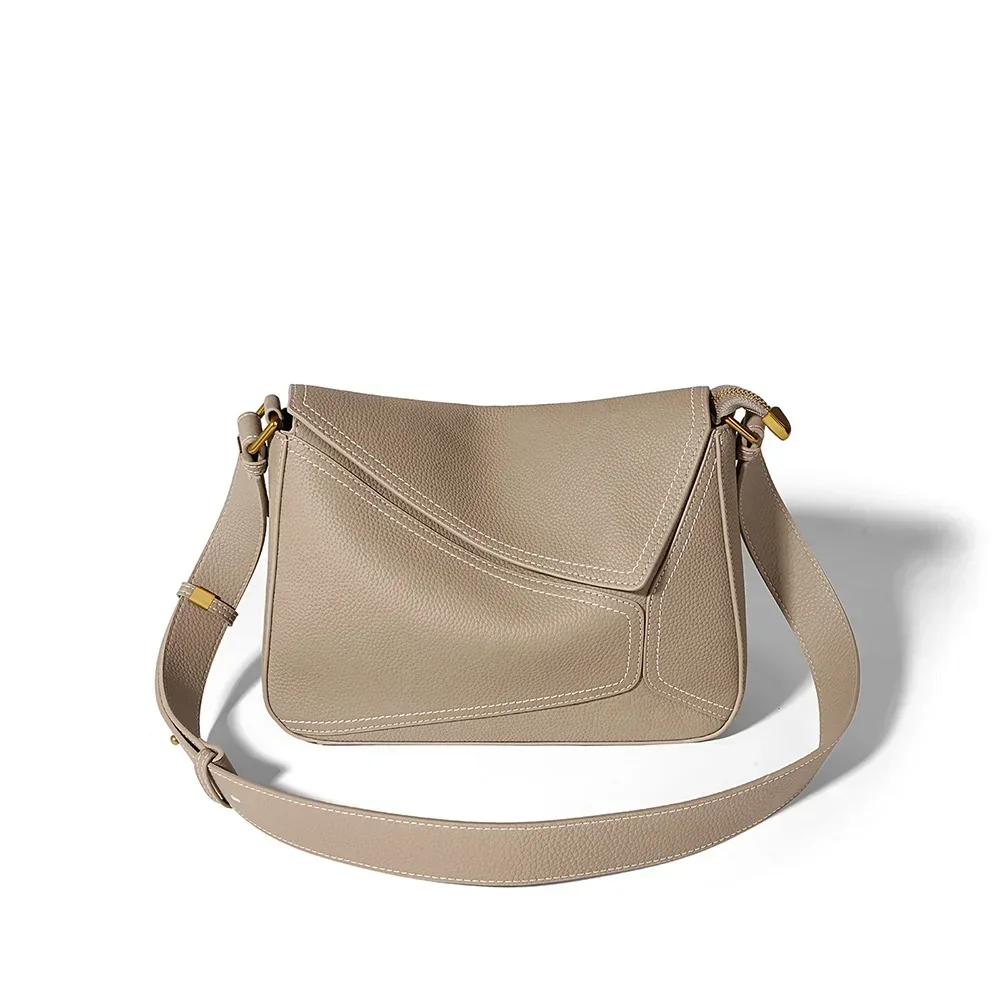 

Women's Bag Genuine Leather Geometric Tote Bag 2023 Autumn Lady Underarm Shoulder Bag Female Popular Commuter Messenger Handbag