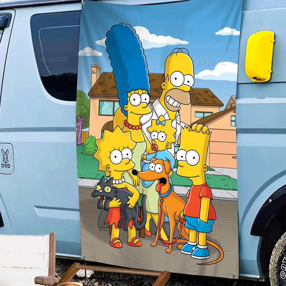 Мультфильм аниме S-Simpsons DIY флаг для семейной группы фото гостиная домашний декор в