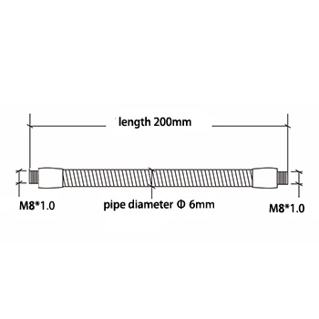 

Универсальный хромированный шланг D6/D8/D10/D12, металлический позиционный шланг с наружными металлическими зубьями, стереотипированная гибкая трубка 100/200/300/500 мм