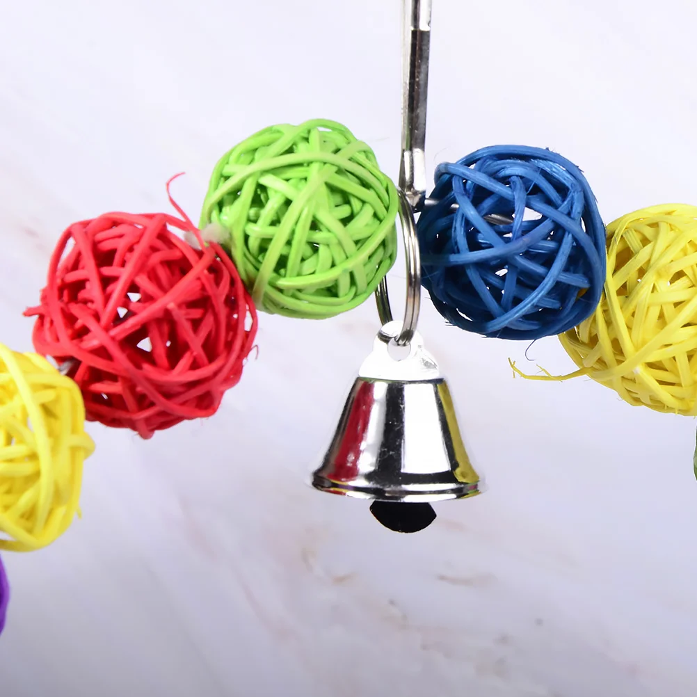 

2pcs Pet Parrot Bite String Colorful Bite Plaything Bird Rattan