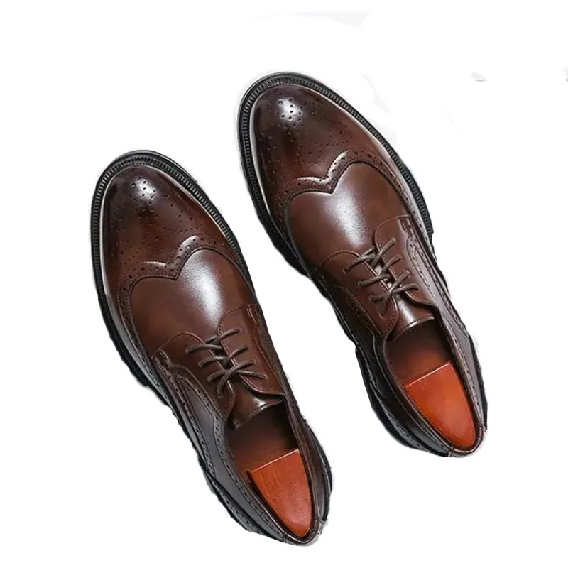 DAFENP Wedding Party Occasion Footwear Fashion Formal Leather Shoes Lace Up Men Dress Shoes  Leather Business Men Shoes 38-46