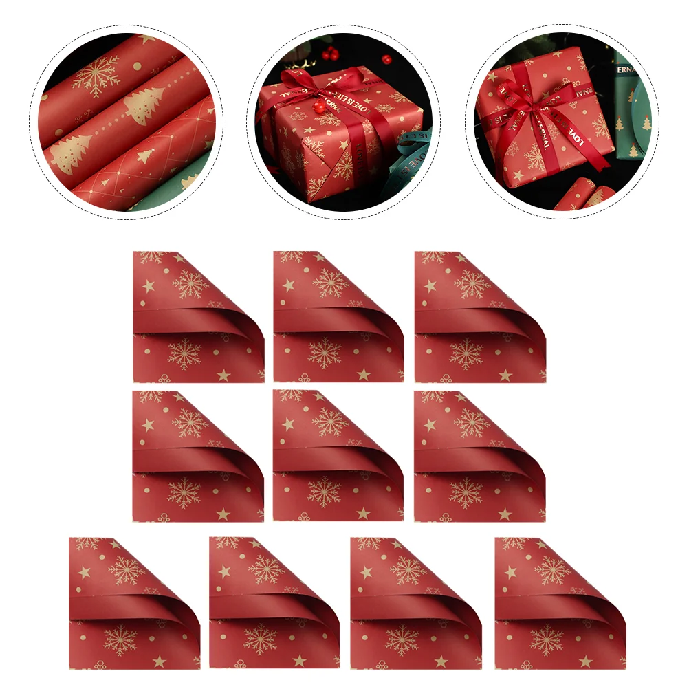 

10 Sheets Christmas DIY Gift Wrapping Paper Creative Christmas Packaging Paper