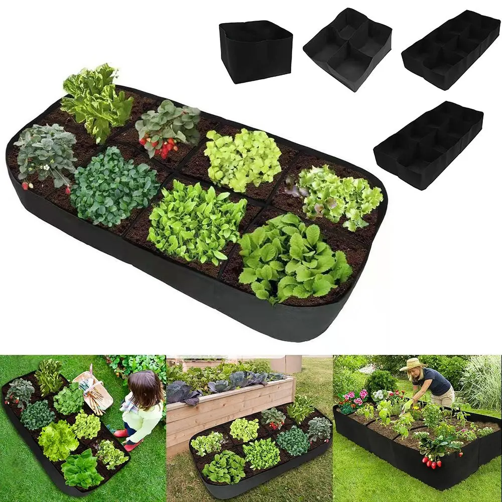 

Garden Bed Planters Container Vegetable Tomato Potato Felt Grow Bag Rectangle Flower Plant Pot Planting Nursery Pot