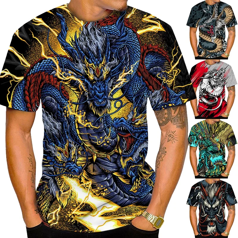 

New Dragon 3D Printed Men Fashion Personality Cool T-shirt