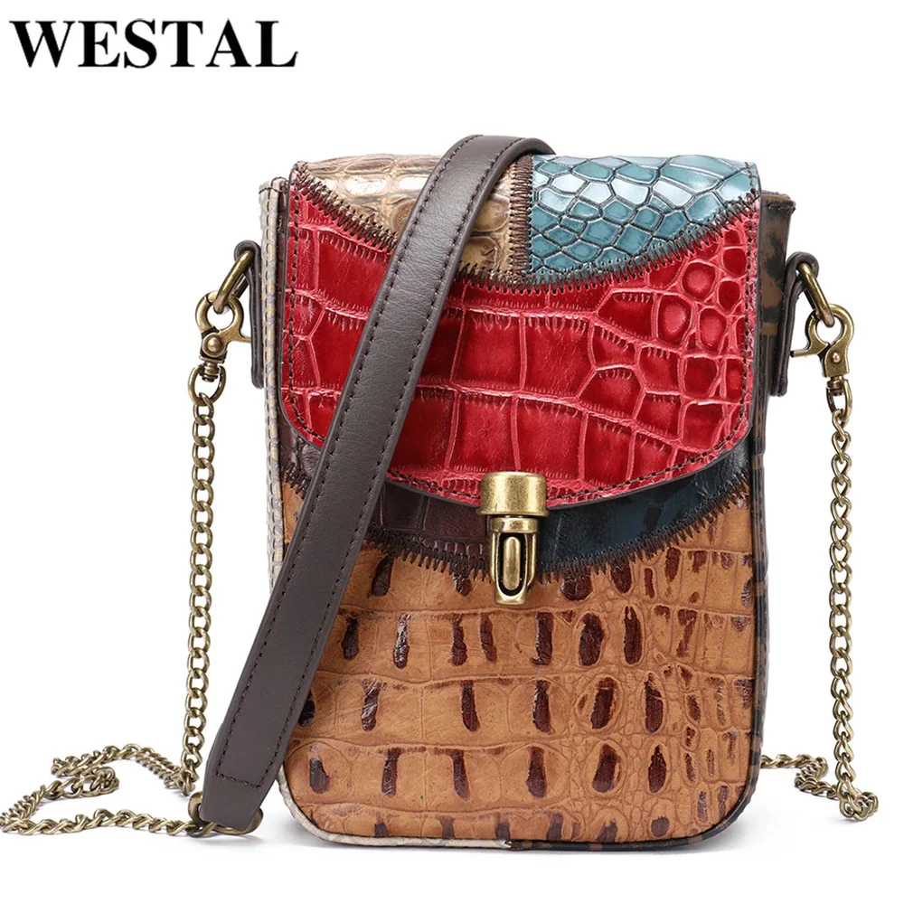 

Luxury Mini Crossbody Bags with Chain Strap Small Women's Shoulder Bag Genuine Leather Multicolor Phone Bag for Womens