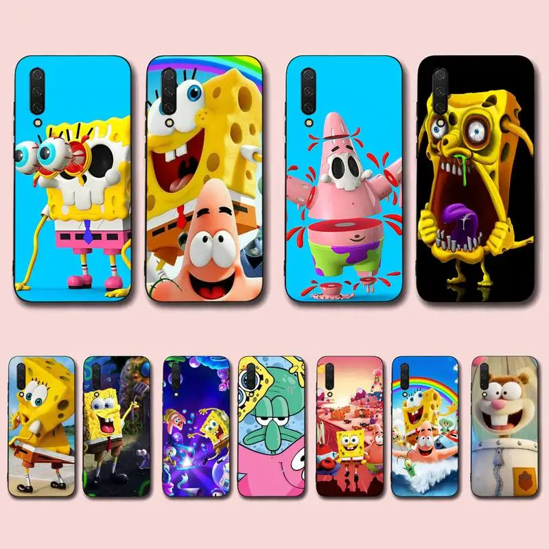 

Anime S-Sponge-bobS Phone Case For Xiaomi Mi 5X 8 9 10 11 12 lite pro 10T PocoX3pro PocoM3 Note 10 pro lite