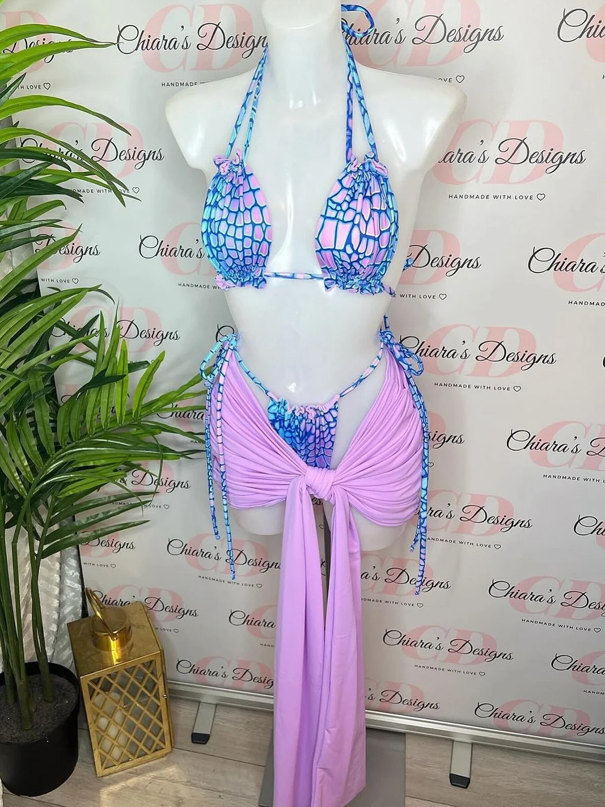 3 шт. бикини 2025 сексуальный женский купальник женская юбка с микропринтом