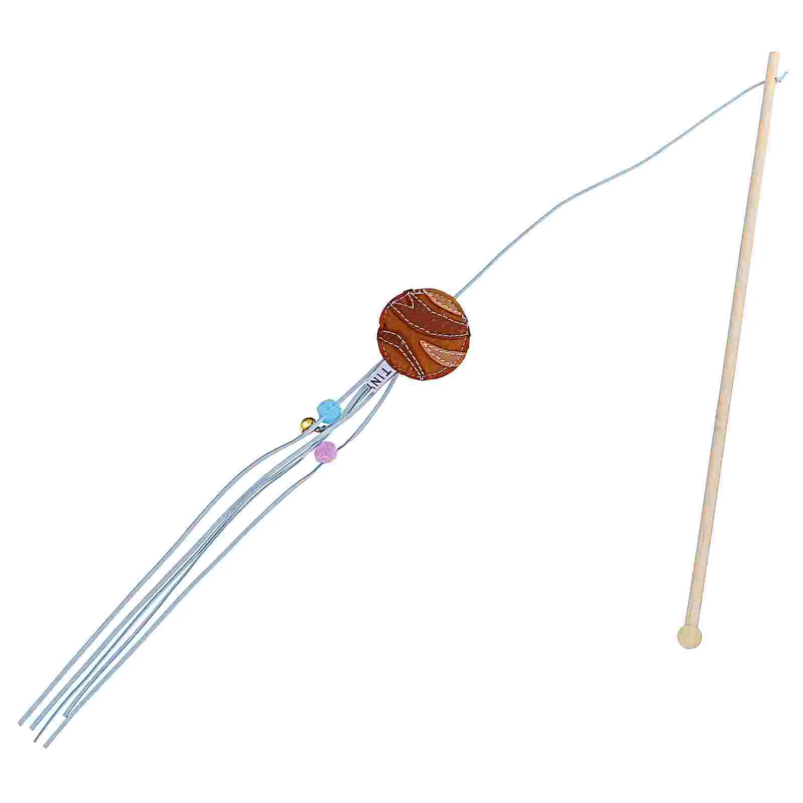 

Cat Wooden Stick Teaser Cat Interactive Plaything Indoor Cat Wand Kitten
