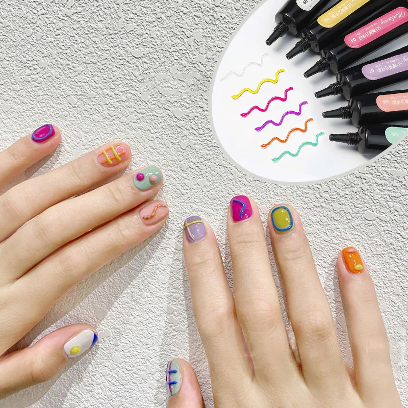 

Nail Decoration Phototherapy Glue Korean-style Elastic 5D Solid Gel Candy Macaron Translucent 10 Color DIY Gel Nail Art Supplies