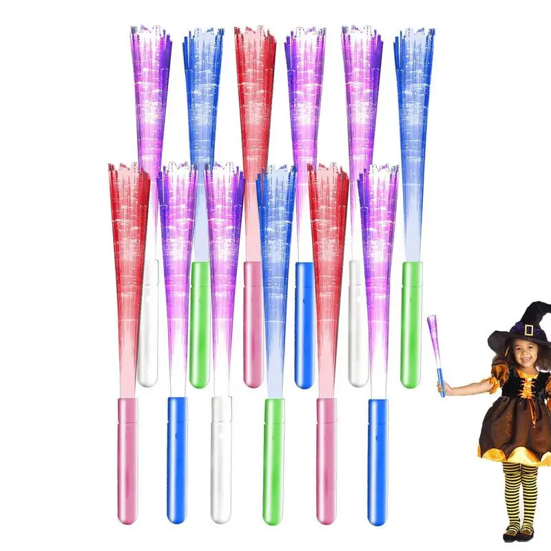 

Led Fiber Wands 12pcs Fiber Light Wand Lighting Fiber Stick Wedding Glowing Sticks For Kids Birthday Concert