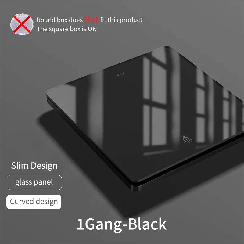 

Стеклянный настенный выключатель 16A