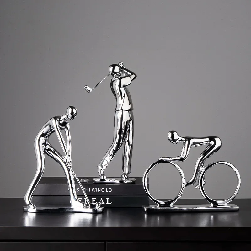 

Decoration Bicycle Statue Champion Cyclist Sculpture Figurine Resin Modern Abstract Art Athlete Bicycler Figurine Home Decor