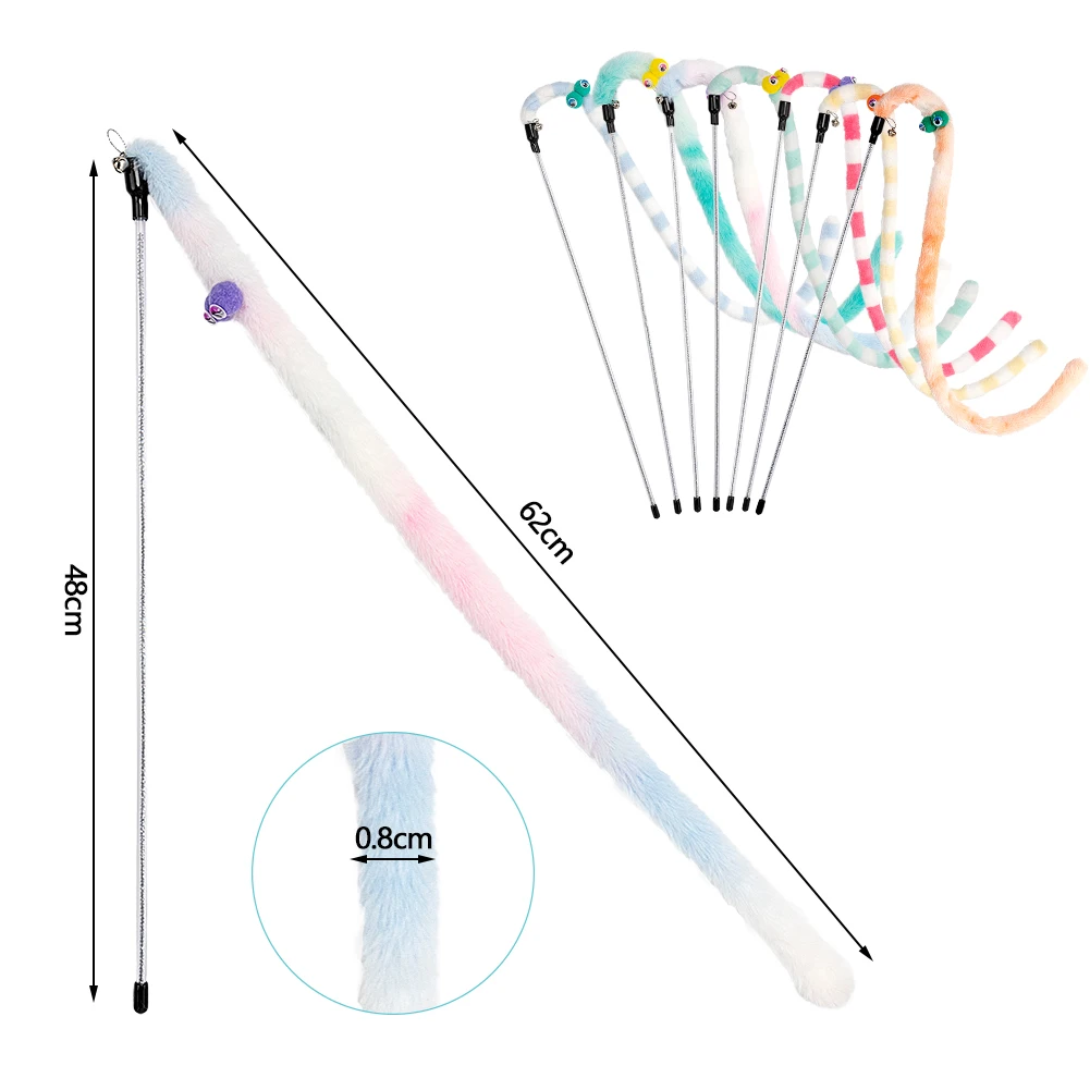 Игрушка для кошек перьевая палочка веселая Женская гусеница домашних животных