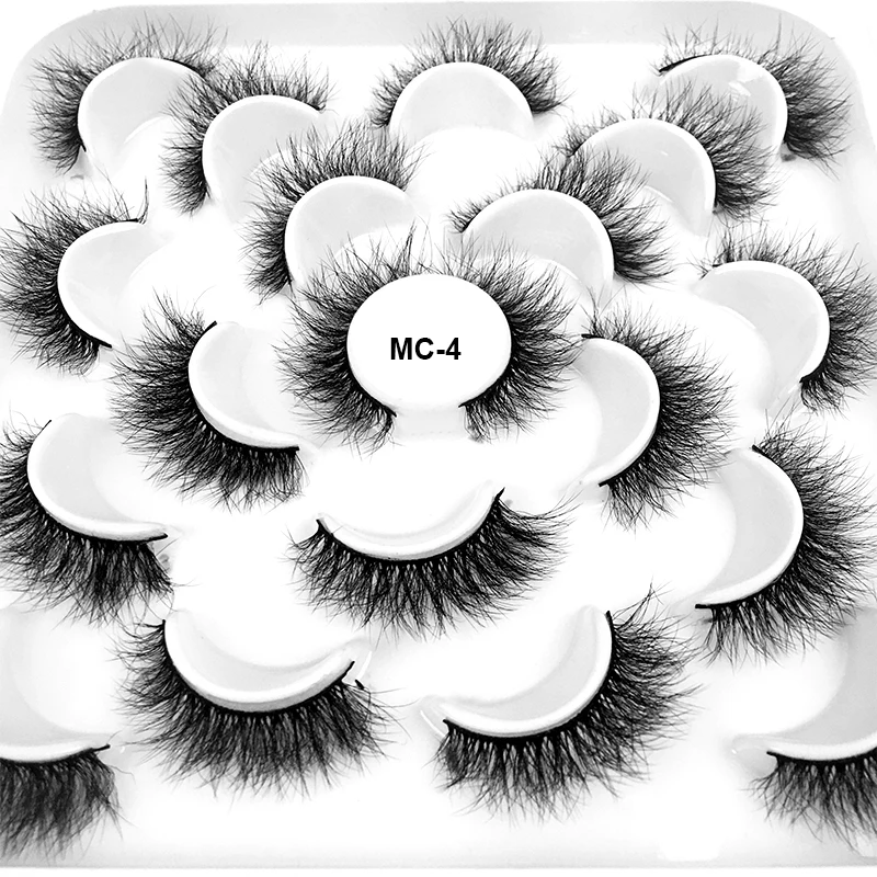 

10Pairs 10-20mm 8D Faux Mink Lashes Fluffy Soft Wispy Volume Natural long False Eyelashes Eye Lashes Reusable Eyelashs Makeup