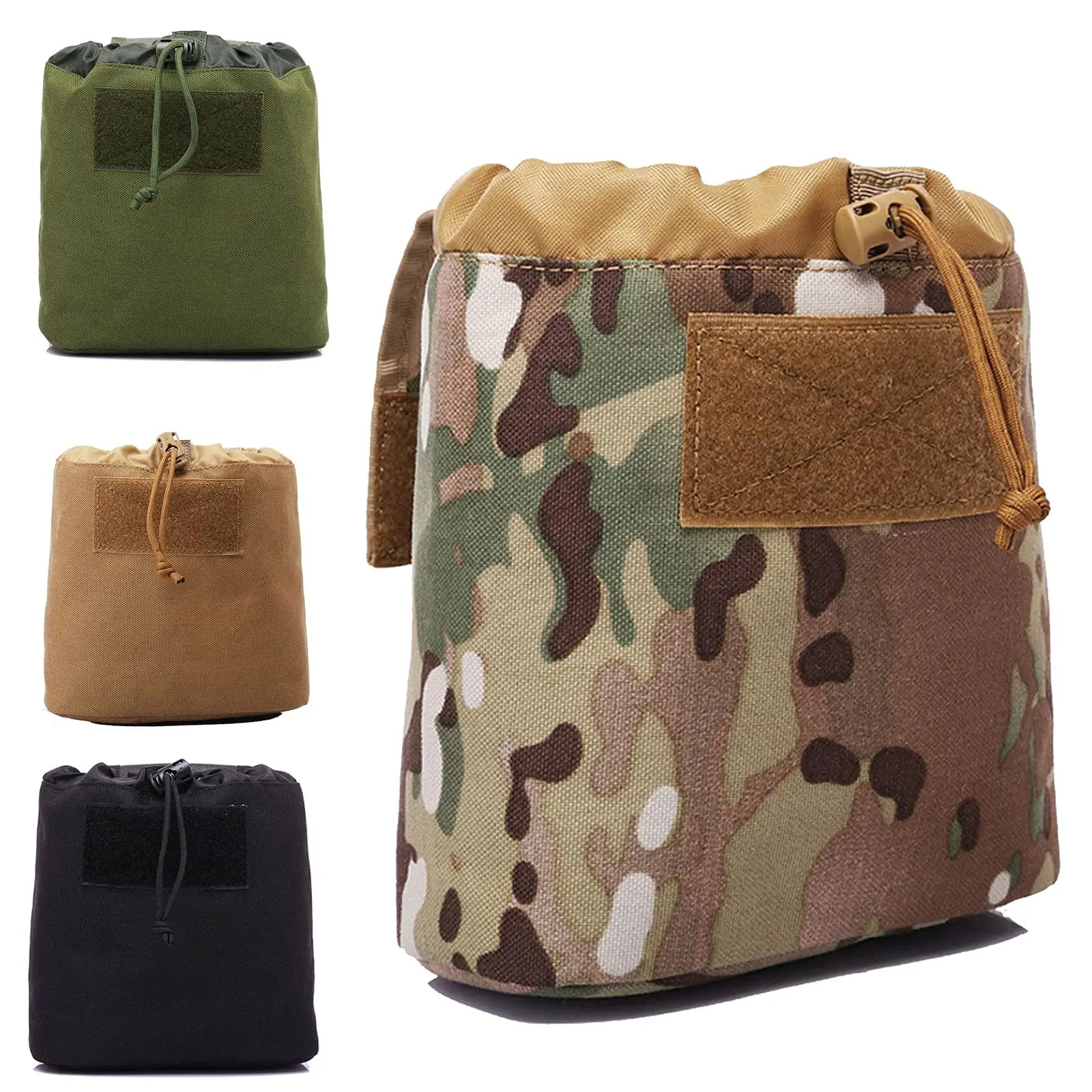 

1000D Tactical Molle Roll-Up Dump Pouch Folding Dump Pouch Adjustable Drawstring Belt Holster Ammo Magazine Pouch Utility Pouch